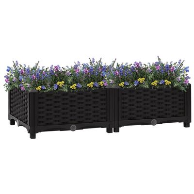 Natulvd Black Raised Garden Bed, 80 x 40 x 23 cm