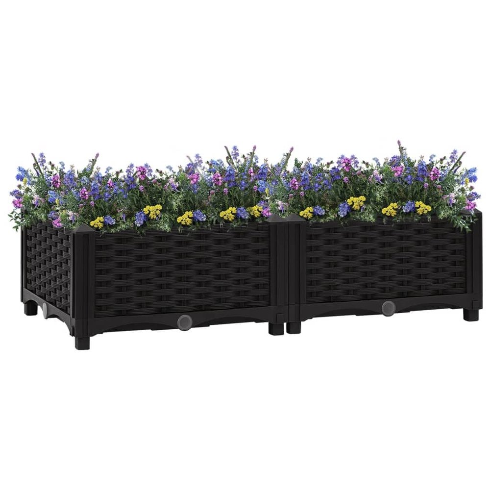 Natulvd Black Raised Garden Bed, 80 x 40 x 23 cm