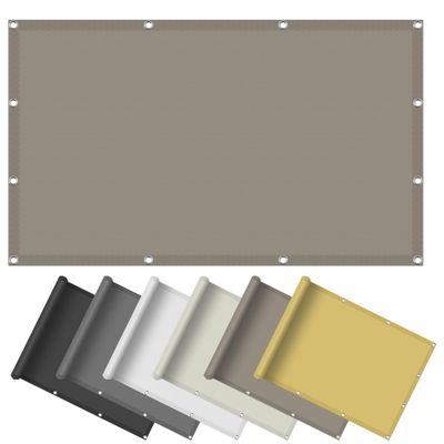 Rectangular Shade Sail 2.1 x 3.7 m, Waterproof, 98% UV Protection, Taupe