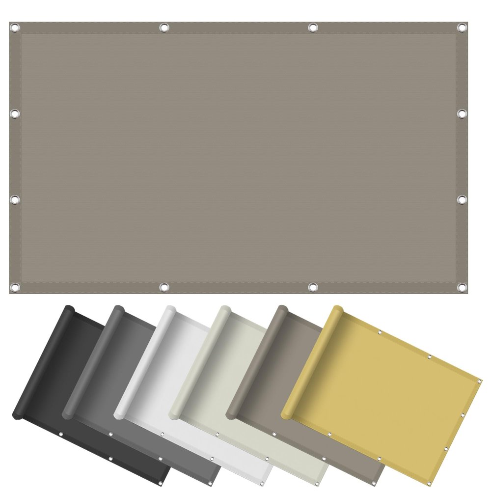 Rectangular Shade Sail 2.1 x 3.7 m, Waterproof, 98% UV Protection, Taupe