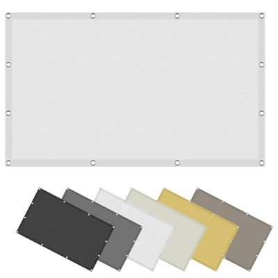 Rectangular Sun Shade Sail with Eyelets, 4.9 x 5.7 m, Waterproof, 98% UV Protection, White