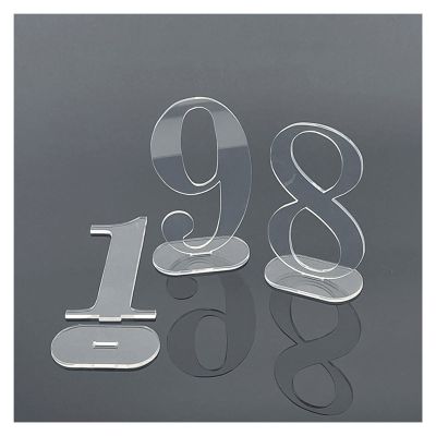 3D ABS Table Numbers, 4.7-Inch Transparent Table Signs with Stand