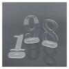 3D ABS Table Numbers, 4.7-Inch Transparent Table Signs with Stand view 1