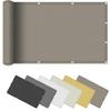 Rectangular Sun Shade Sail 2.9 x 3.5 m, Waterproof, 98% UV Protection, Fence and Privacy Screen with Ropes, Taupe view 1