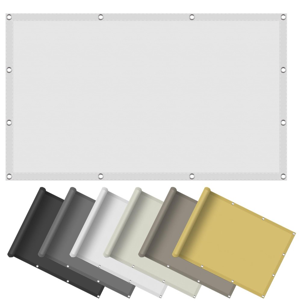 Rectangular Shade Sail 4.5 x 5.5 m, Waterproof, 98% UV Protection, Custom-Made, with Mounting Ropes, White