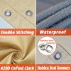 Rectangular Sun Shade Sail 1.3 x 4.1 m, Waterproof, 98% UV Protection, Cream view 4