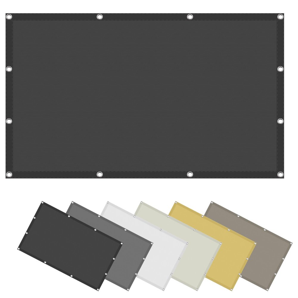 Sun Shade Sail 2.1 x 4.7 m, Waterproof, 98% UV Protection, Balcony Privacy Screen with Mounting Ropes, Dark Gray