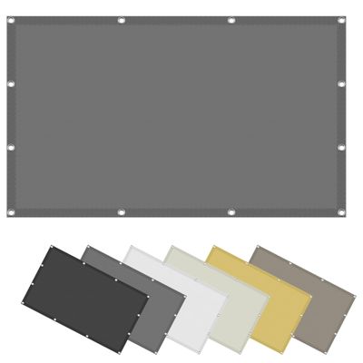 Waterproof Sun Shade Sail 3.5 x 5 m, 98% UV Protection, with Ropes, Light Gray