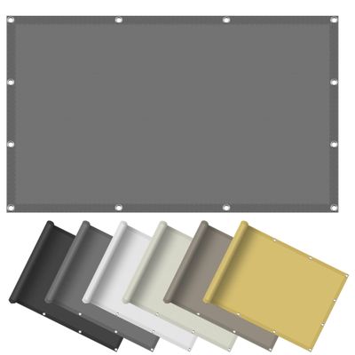 Rectangular Waterproof Sun Shade Sail 4.5 x 6.1 m, 98% UV Protection, Light Gray