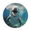 BREAUX Funny Round Rubber Mouse Pad with Dolphin Print, 2-Pack, Black view 1
