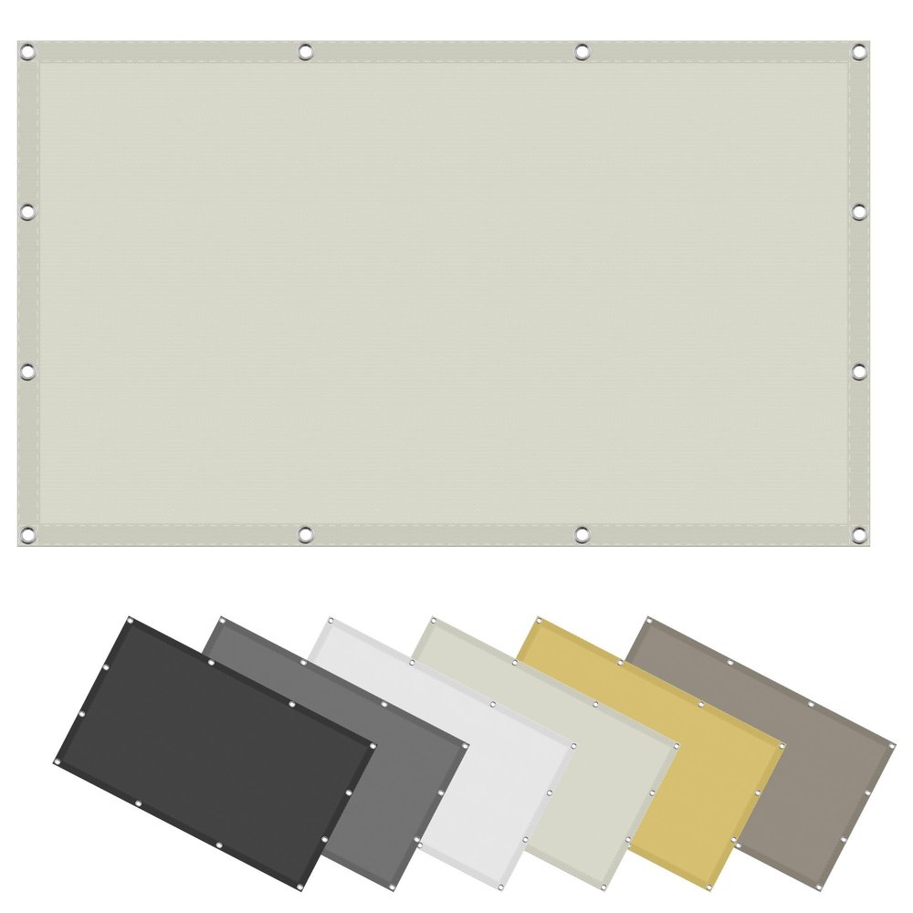 Rectangular Waterproof Sun Shade Sail 2.9 x 5.7 m, 98% UV Protection, Ivory