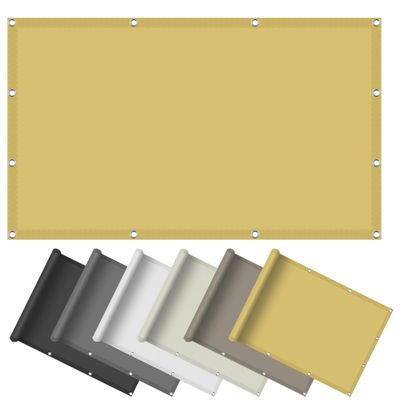 Rectangular Shade Sail with Eyelets, 3.1 x 5.3 m, Waterproof, 98% UV Protection, Cream