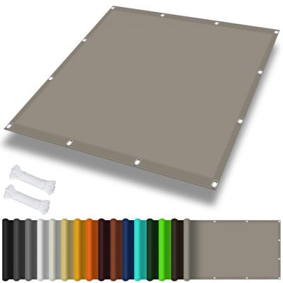 Waterproof Rectangular Shade Sail 1.2 x 5.4 m, 98% UV Protection, Taupe