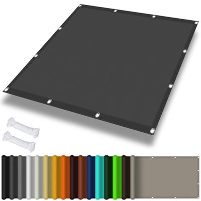 Waterproof Sun Shade Sail 1.1 x 7.5 m, 98% UV Protection, Dark Gray