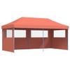 vidaXL Pop-Up Folding Party Tent with 3 Side Panels, Terracotta view 1