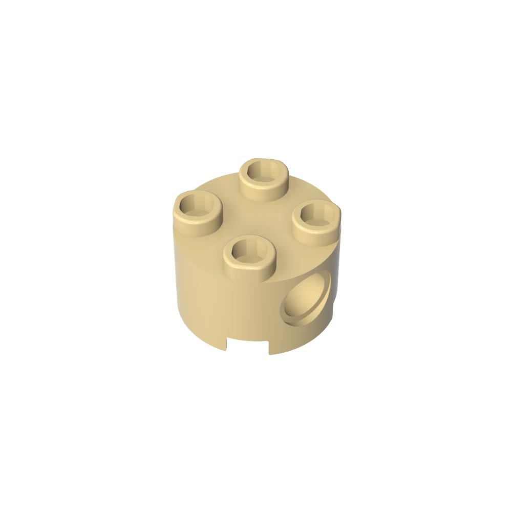 TYCOLE GOBRICKS GDS-1054 Round 2 x 2 Brick with Pin Holes, Tan (031), 300 Pieces
