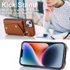 KRjcsfhy Wallet Case with Lanyard and Ring for iPhone 15 Plus, Brown view 2
