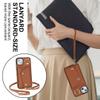 KRjcsfhy Wallet Case with Lanyard and Ring for iPhone 15 Plus, Brown view 3