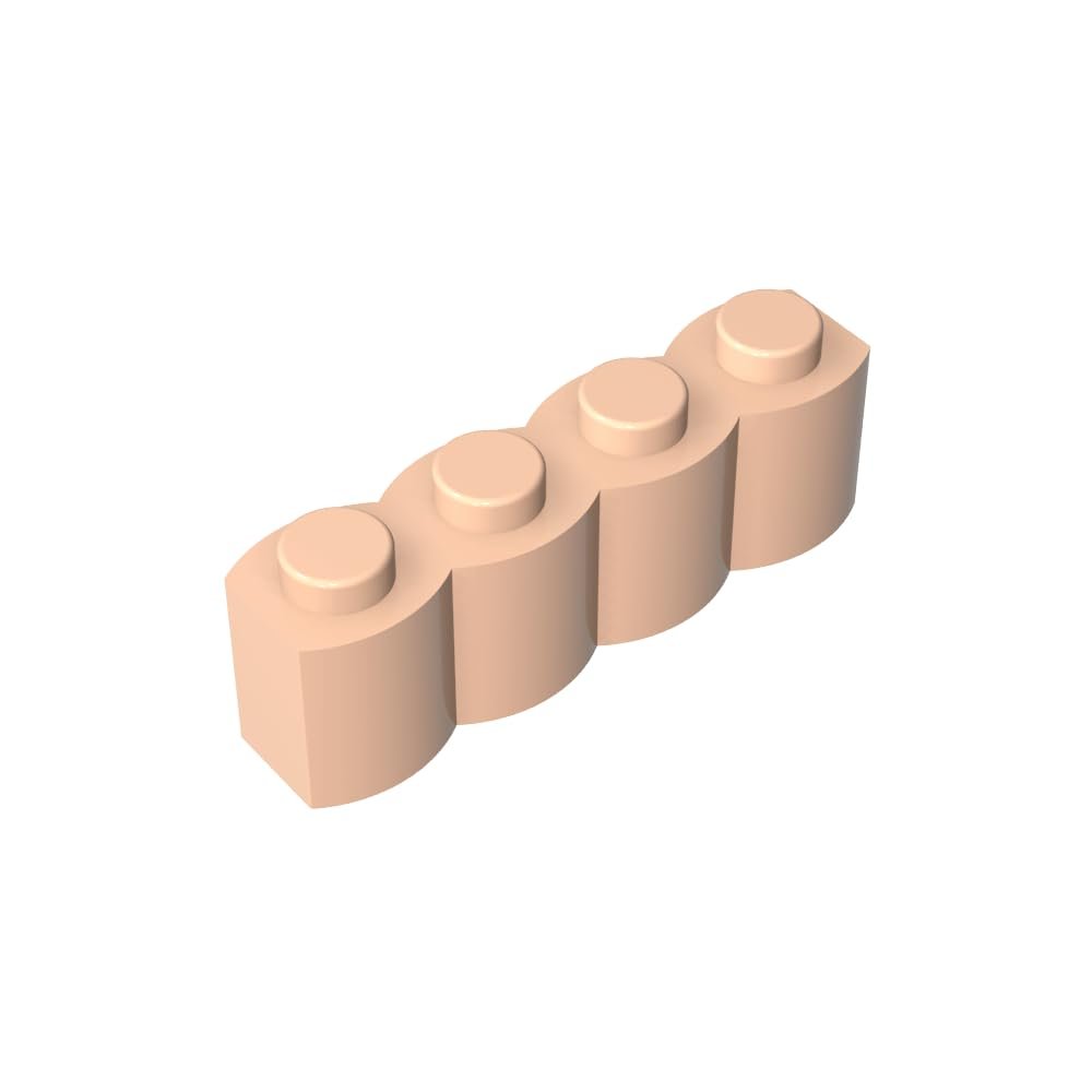 TYCOLE GoBricks GDS-1079 Modified 1 x 4 Log Brick, Compatible with 30137, 360 Pieces, Light Flesh 283 (032)