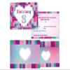 6 Invitations for an 8th Birthday Party – Building Blocks, Heart, Purple, Pink, Blue & Turquoise view 2