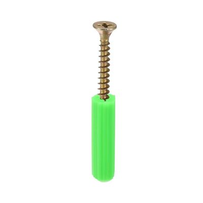 CETEOR Expansion Tubes, 35 pcs, 7 x 28 mm, Green Plastic Wall Anchors