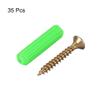 CETEOR Expansion Tubes, 35 pcs, 7 x 28 mm, Green Plastic Wall Anchors view 3