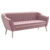MEBLINI KAIA Mini 3-Seater Sofa for Living Room, Pink Velvet view 1