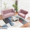 MEBLINI KAIA Mini 3-Seater Sofa for Living Room, Pink Velvet view 4