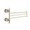 3-Arm Gold 180° Swivel Towel Rack with Crystal Accents view 1