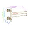 3-Arm Gold 180° Swivel Towel Rack with Crystal Accents view 2