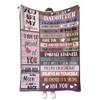 Blanket with “To My Daughter” Inscription, Warm Letter Blanket for Daughter, Birthday Gifts from Mom and Dad, Valentine’s Day Gifts for Daughter (Pink Letter, 130 x 150 cm) view 1