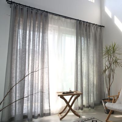 Homxi Sheer Voile Curtains, 2-Pack, Light Gray, 40" W x 84" H Each