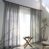 Homxi Sheer Voile Curtains, 2-Pack, Light Gray, 40" W x 84" H Each view 1