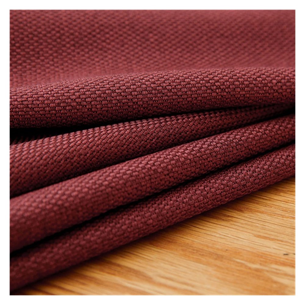 Aqxyxsw 300 cm High Solid-Color Blackout Curtain, Thick Cotton-Linen Blend, Wine Red, Rod Pocket W100