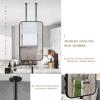 SZITW Large Black Bathroom Mirror with Metal Frame and Double Extension Arm view 3