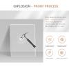 SZITW Large Black Bathroom Mirror with Metal Frame and Double Extension Arm view 4