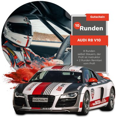 Racepool99 Driving Experience Voucher – 8 Driving Laps + 2 Race-Taxi Laps in an Audi R8 at Oschersleben
