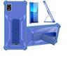 Aroepurt Case for Cricket Debut Smart with Tempered Glass Screen Protector, Hybrid Folding Magnetic Stand, Frosted Anti-Fingerprint, Blue view 1