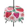 JUMBEAR Round Tablecloth with Strawberries and Flowers, Umbrella Hole and Zipper, Waterproof for Indoor and Outdoor Use view 1