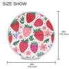 JUMBEAR Round Tablecloth with Strawberries and Flowers, Umbrella Hole and Zipper, Waterproof for Indoor and Outdoor Use view 3