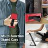 Case for ZTE Axon A31 Ultra with Tempered Glass Screen Protector, Hybrid, Folding Magnetic Stand, Frosted Anti-Fingerprint, Red view 2