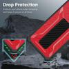 Case for ZTE Axon A31 Ultra with Tempered Glass Screen Protector, Hybrid, Folding Magnetic Stand, Frosted Anti-Fingerprint, Red view 3