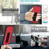 Case for ZTE Axon A31 Ultra with Tempered Glass Screen Protector, Hybrid, Folding Magnetic Stand, Frosted Anti-Fingerprint, Red view 4