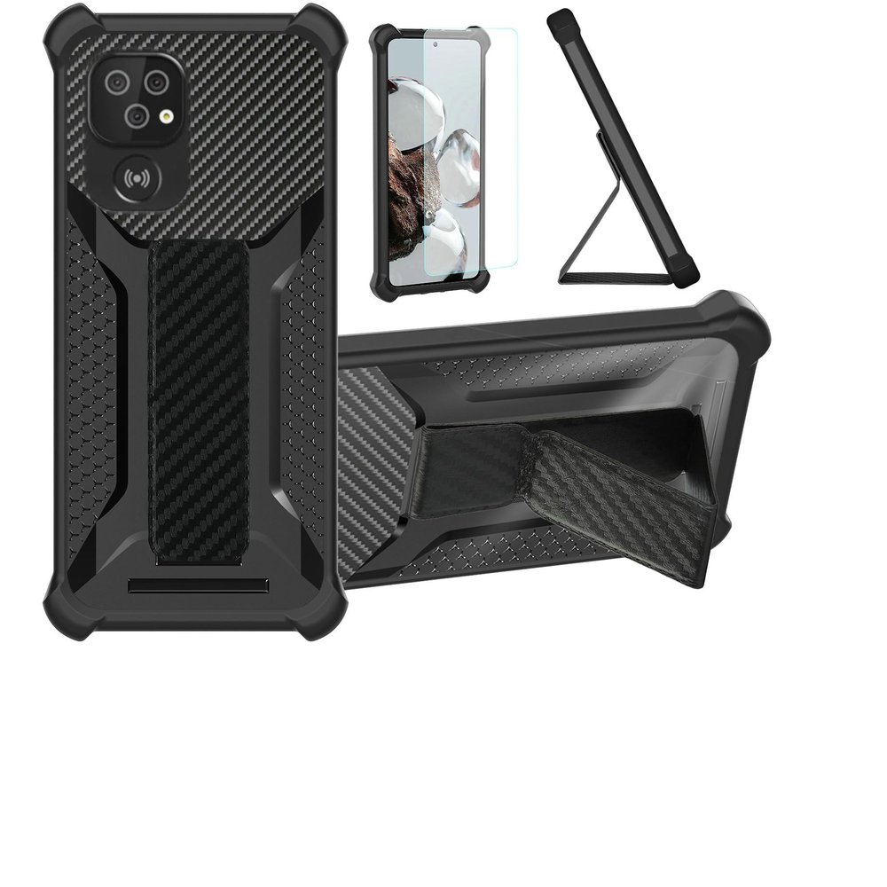 Aroepurt Case for Doro 8100 with Tempered Glass Screen Protector, Black
