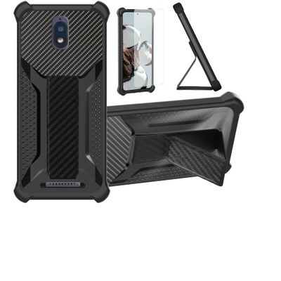 Aroepurt Case for Hot Pepper a95j HPP-L55B, with Tempered Glass Screen Protector, Hybrid Folding Magnetic Stand, Frosted Anti-Fingerprint, Black