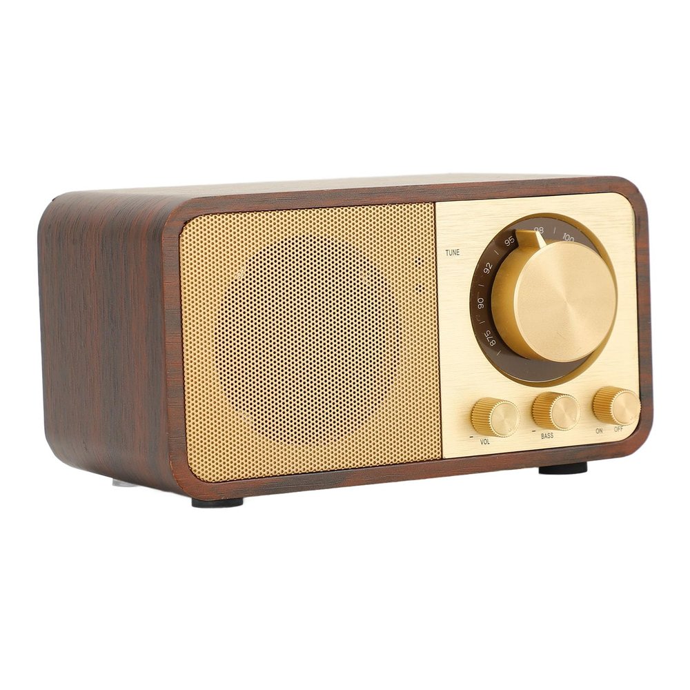 VBESTLIFE Bluetooth 5.0 Speaker, Retro Wooden Design, Memory Card, AUX and USB