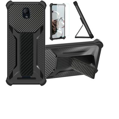 Aroepurt Case for AT&T Fusion Z (V340U), Black, with Tempered Glass Screen Protector