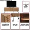 Mendler HWC-M49 TV Stand MDF and Metal 52x142x44 cm, Walnut Look view 2