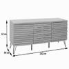 Mendler HWC-M49 TV Stand MDF and Metal 52x142x44 cm, Walnut Look view 3