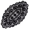 BOMHCS Oval Lace Table Runner, 25.4–30.5 cm x 50.8–55.9 cm, Handmade Crochet Doily, Black, 1 Piece view 1